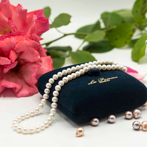 Hand-braided Classic Pearl Necklace With Gold Clasp