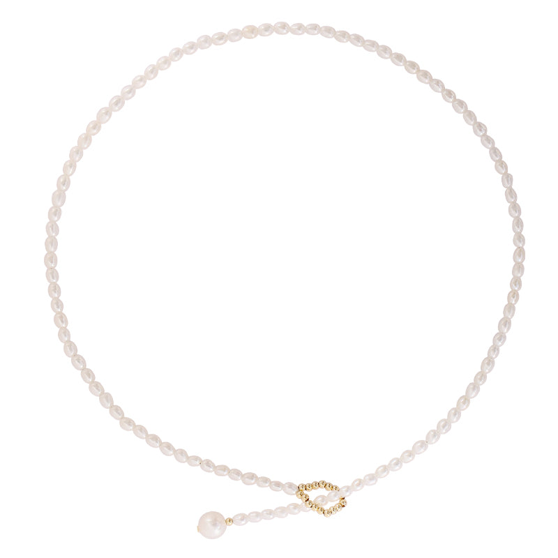 Hand Braided Oval Pearl Necklace