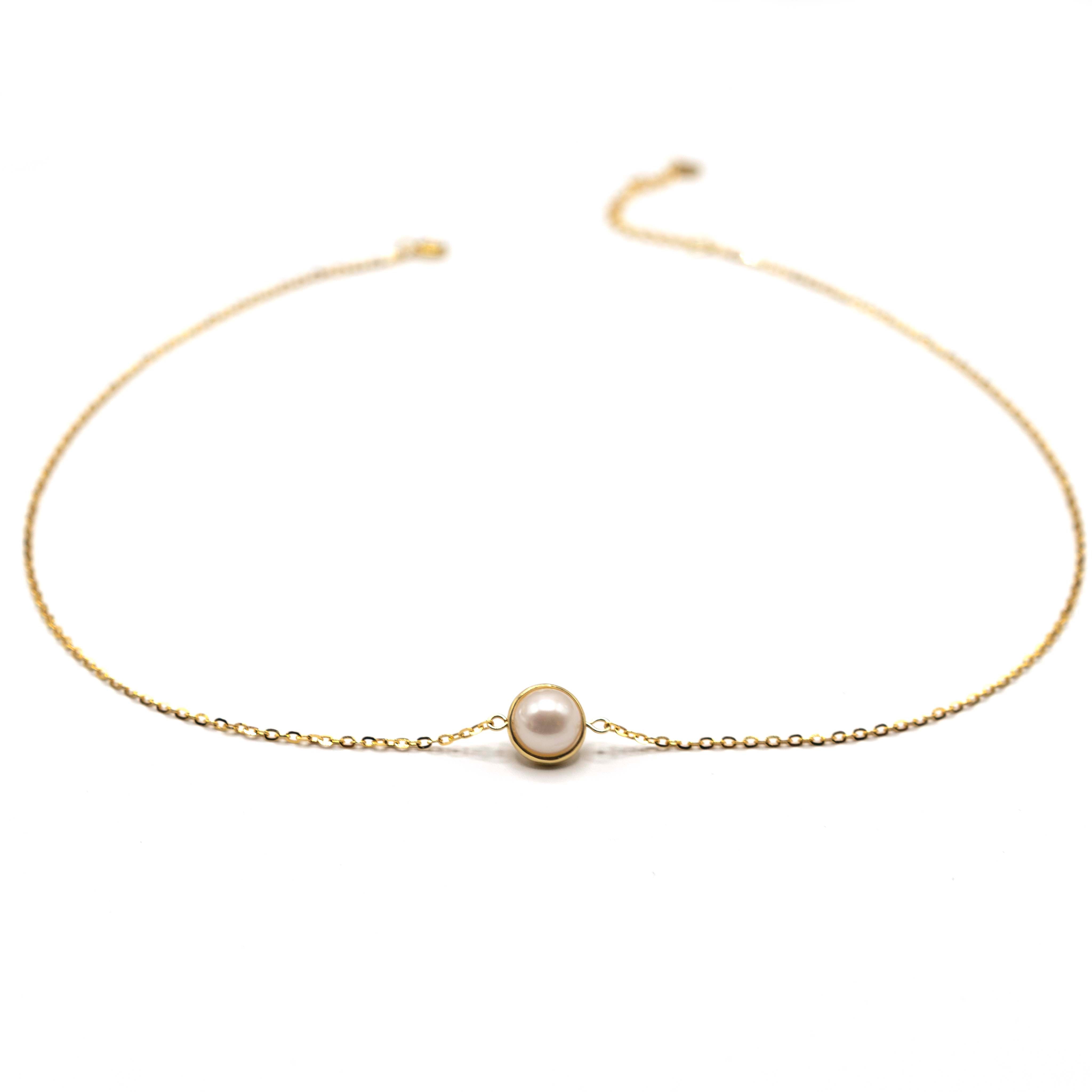 Saturn - 18ct Gold Vermeil Necklace With Pearl Pendant