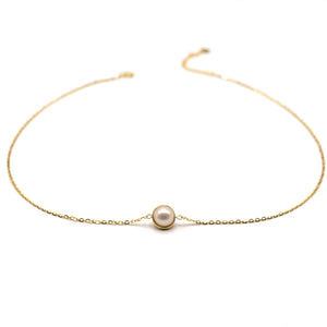 Saturn - 18ct Gold Vermeil Necklace With Pearl Pendant