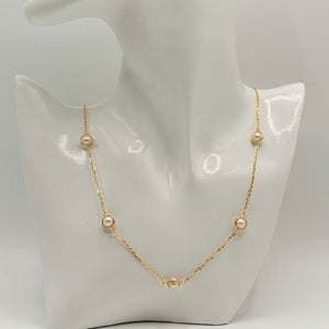 Saturn - 18ct Gold Vermeil Long Necklace With Pearls