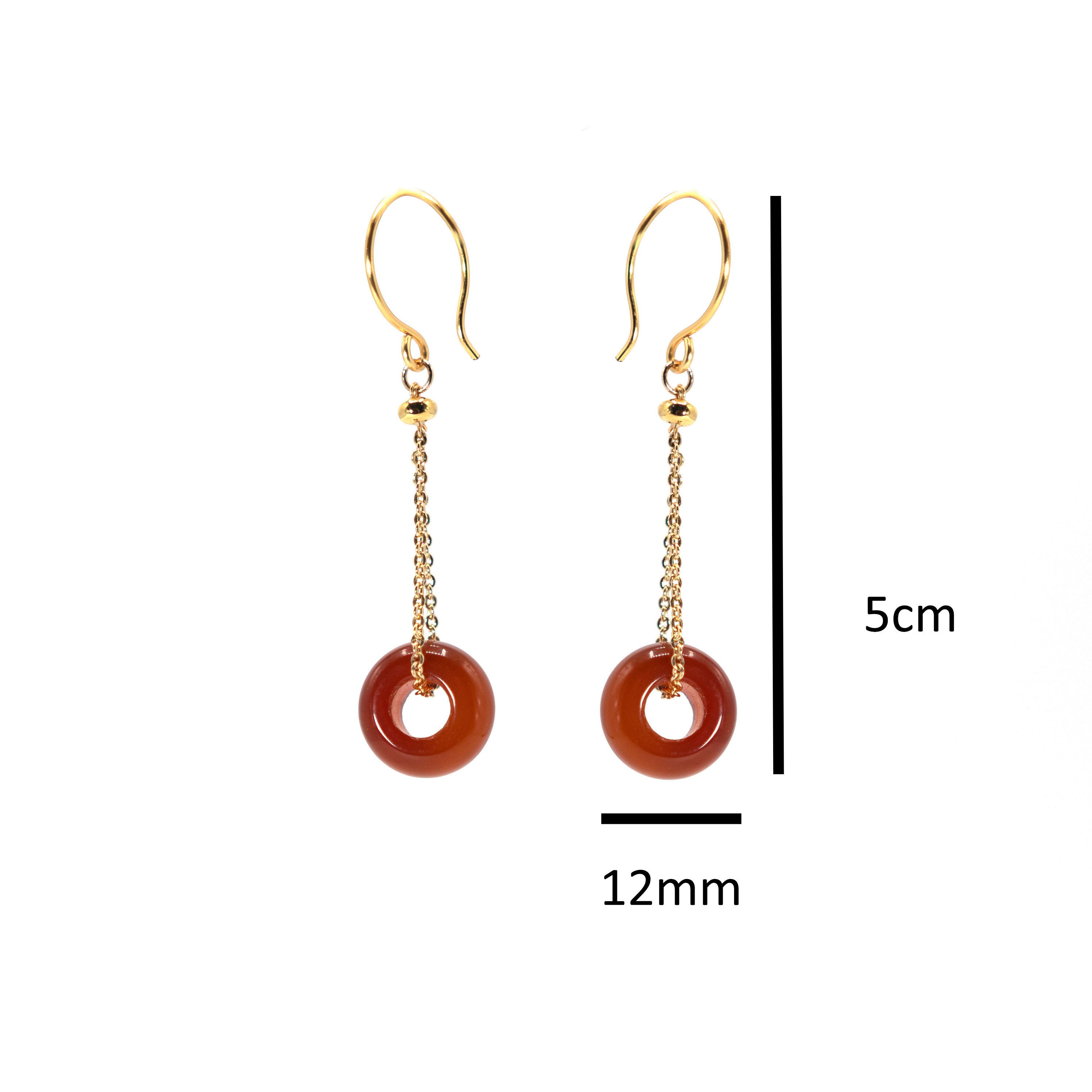 14ct Gold Plated Agate Donut Drop Earrings