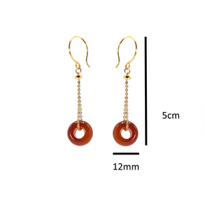 14ct Gold Plated Agate Donut Drop Earrings