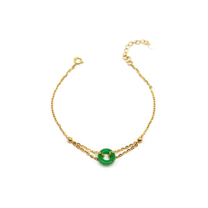 18ct Gold Vermeil Bracelet With Burmese Jade 10mm