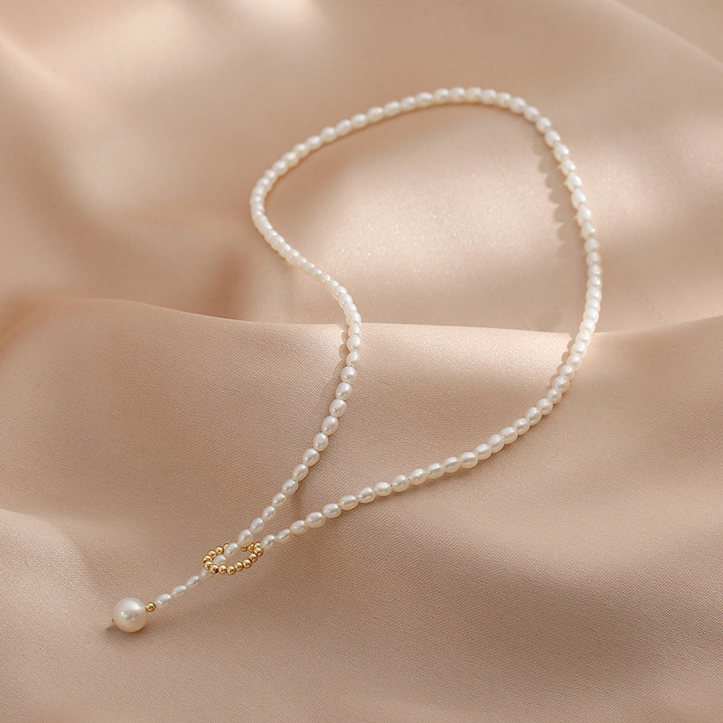 Hand Braided Oval Pearl Necklace