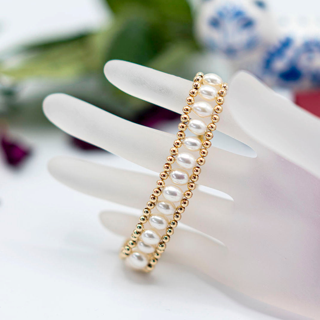 Hand Braided Pearl Bracelet