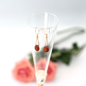 14ct Gold Plated Agate Donut Drop Earrings