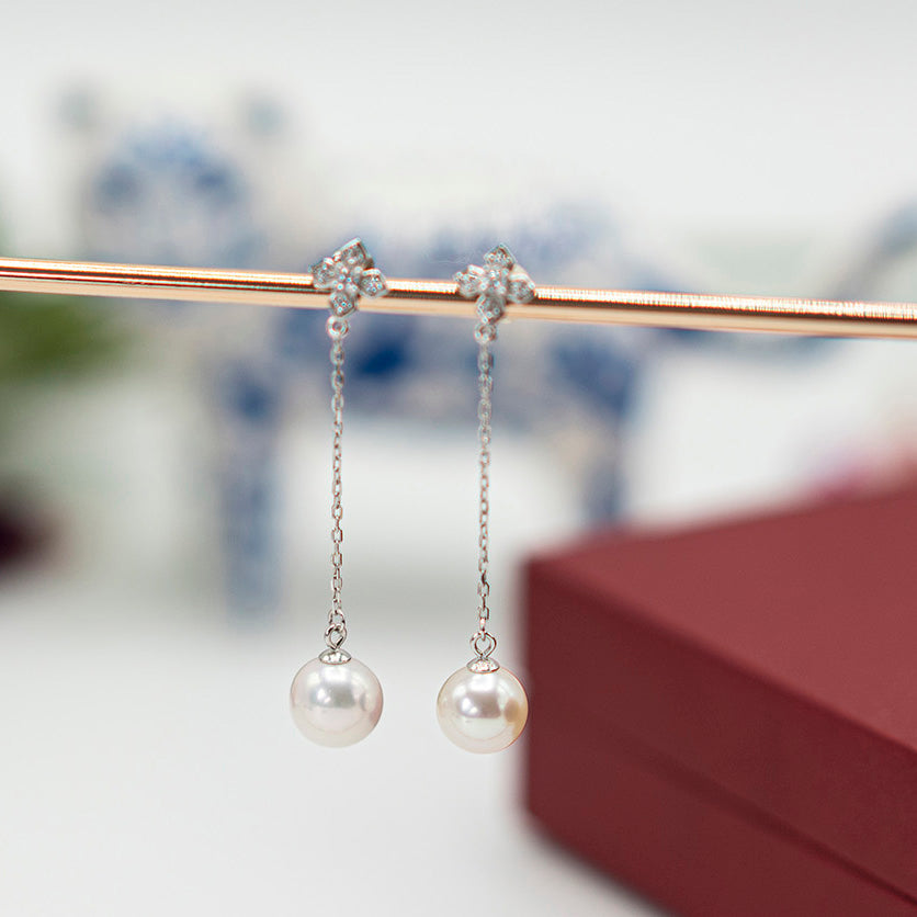 18ct Gold Vermeil Pearl Drop Earrings