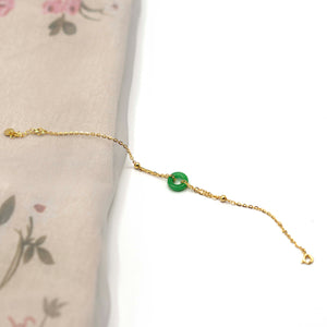 18ct Gold Vermeil Bracelet With Burmese Jade 10mm