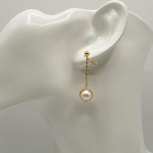 Saturn - 18ct Gold Vermeil Pearl Earrings