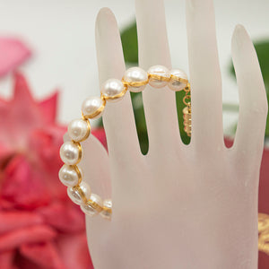 Hand-braided Pearl Bangle