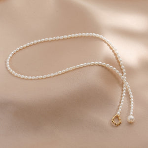 Hand Braided Oval Pearl Necklace