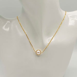 Saturn - 18ct Gold Vermeil Necklace With Pearl Pendant