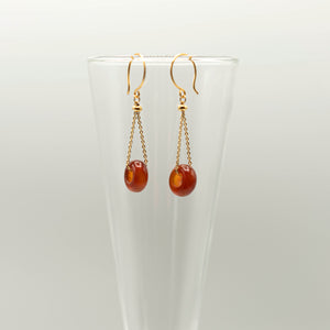 14ct Gold Plated Agate Donut Drop Earrings