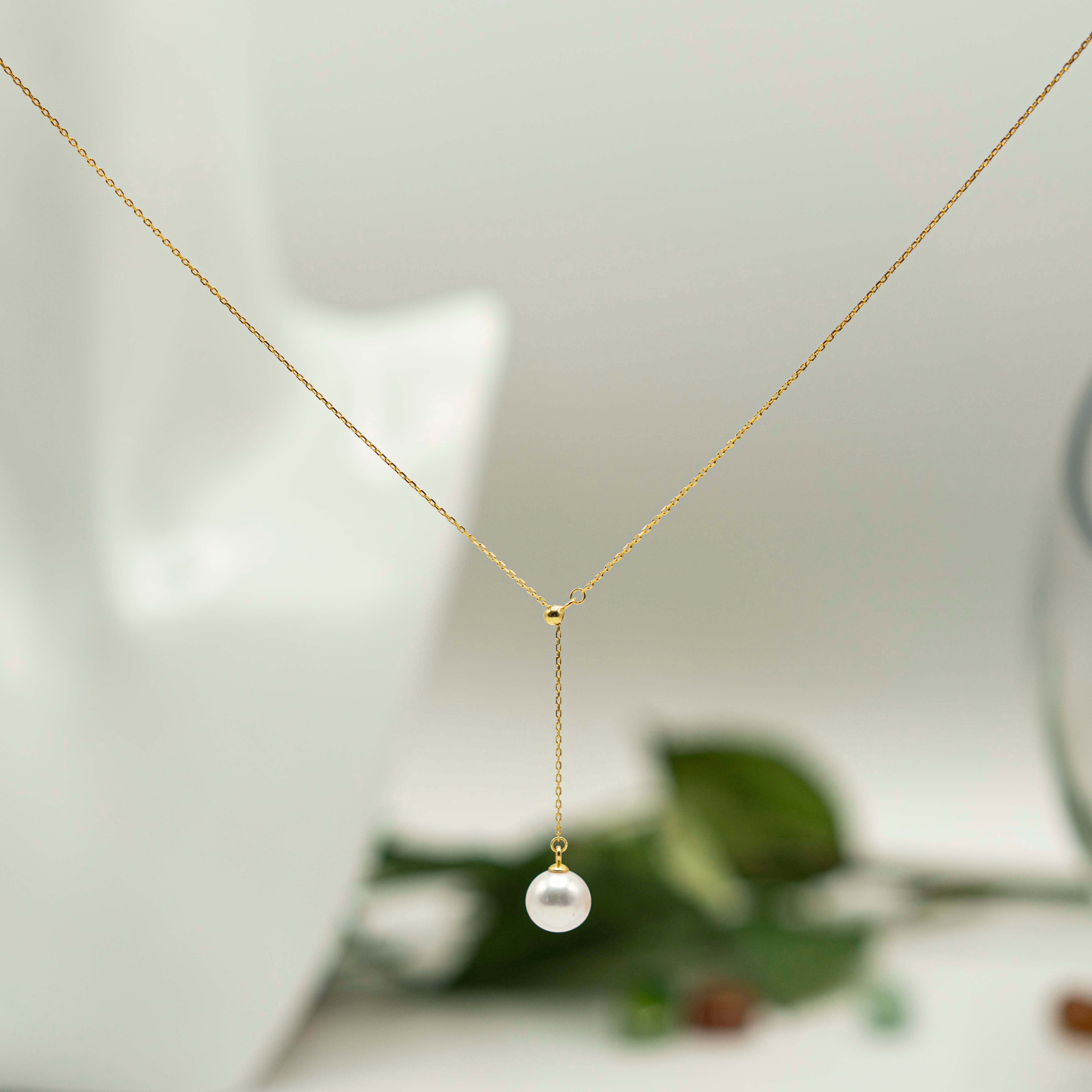 18ct Vermeil Gold Necklace With Pearl Pendant