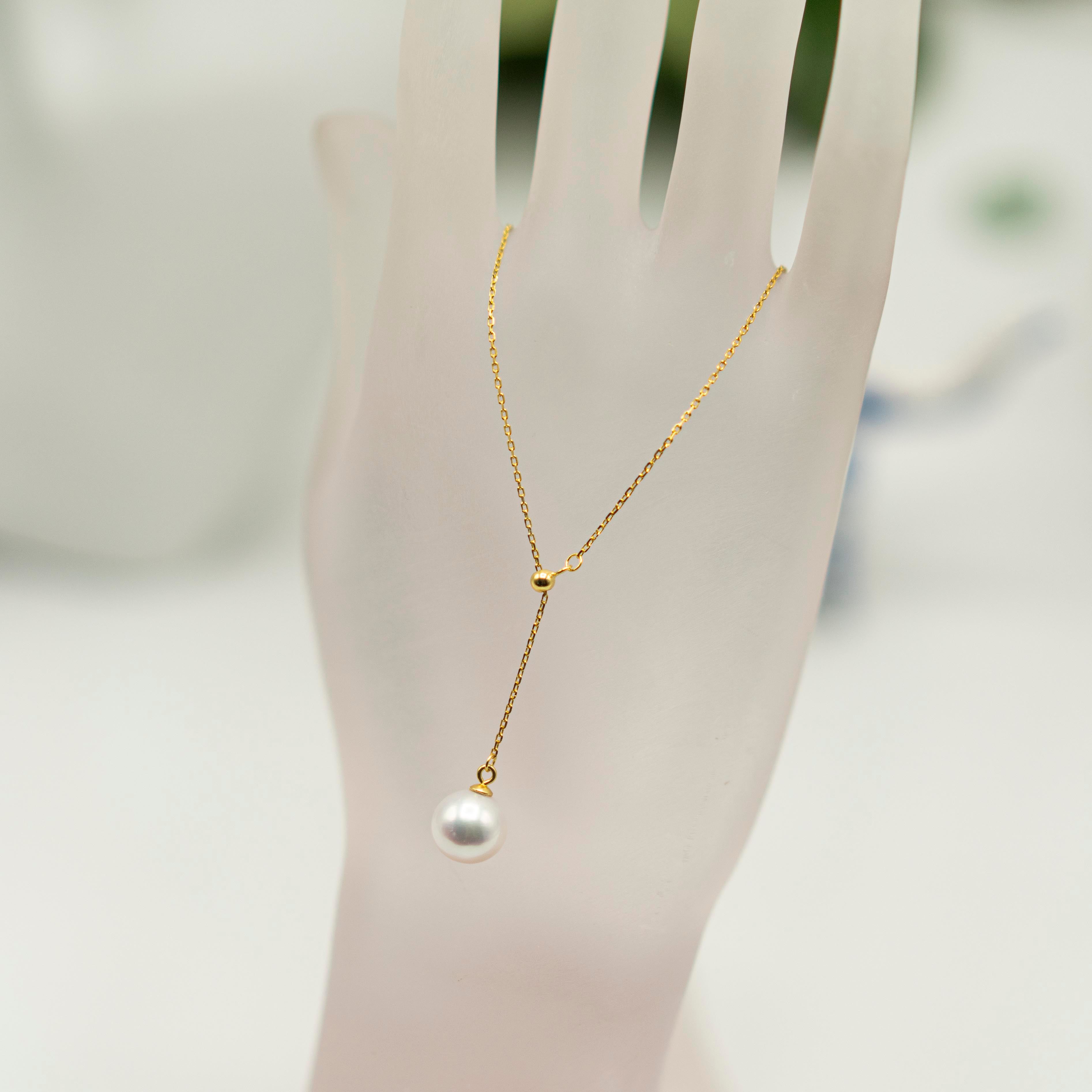 18ct Vermeil Gold Necklace With Pearl Pendant