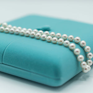 Hand-braided Classic Pearl Necklace With Gold Clasp