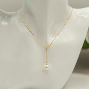 18ct Vermeil Gold Necklace With Pearl Pendant