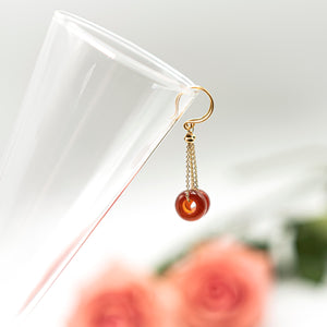 14ct Gold Plated Agate Donut Drop Earrings