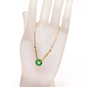 18ct Gold Vermeil Bracelet With Burmese Jade 10mm