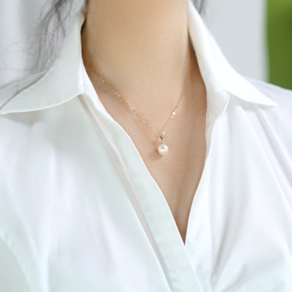 9ct Gold Necklace With Pearl Pendant