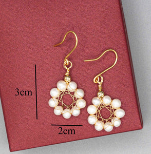 Hand-braided Pearl Earrings