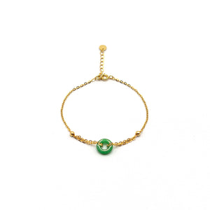 18ct Gold Vermeil Bracelet With Burmese Jade 10mm