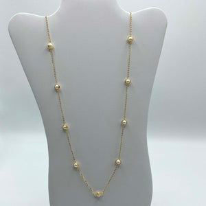 Saturn - 18ct Gold Vermeil Long Necklace With Pearls