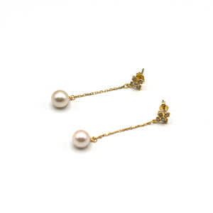 18ct Gold Vermeil Pearl Drop Earrings