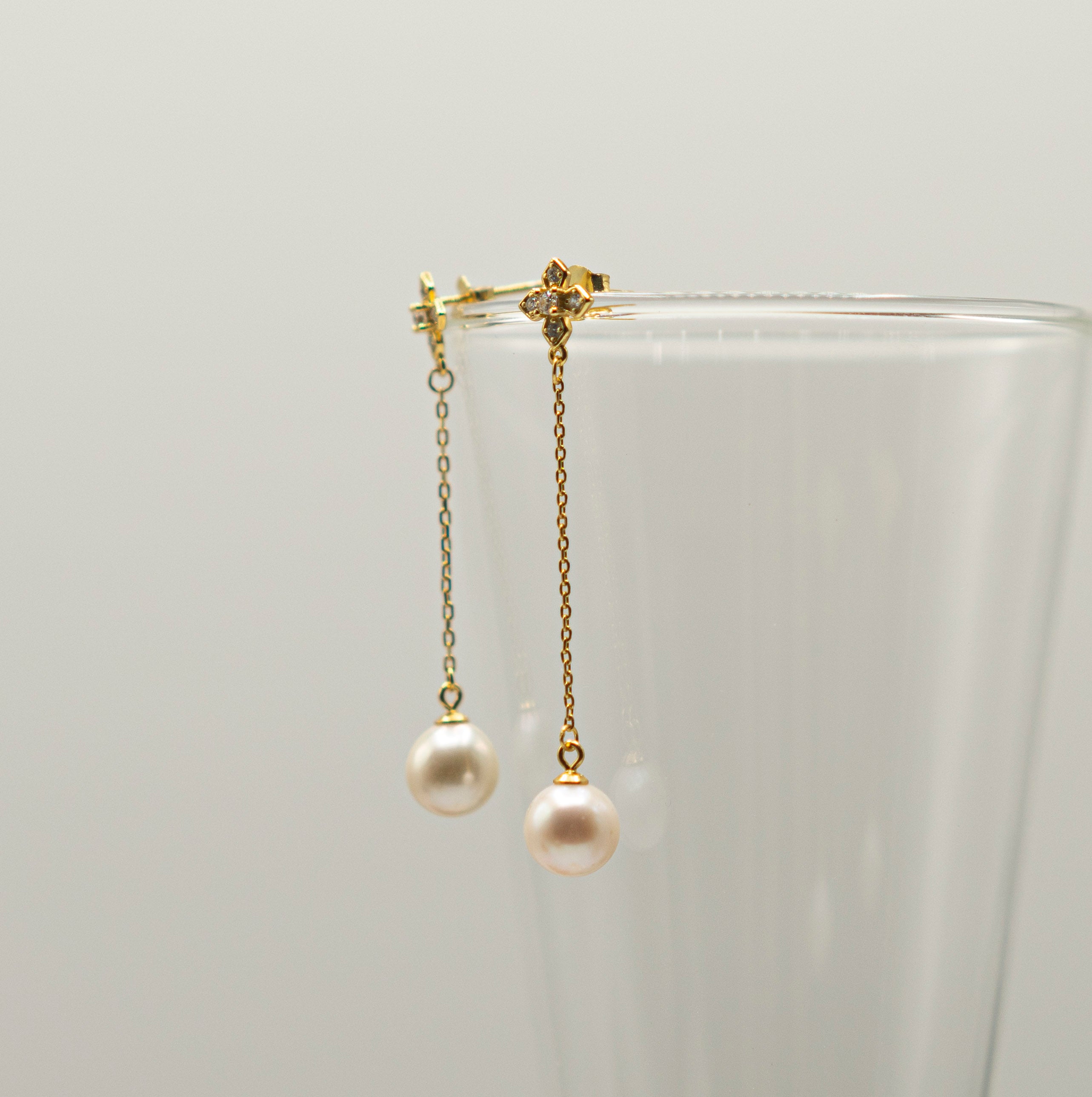 18ct Gold Vermeil Pearl Drop Earrings