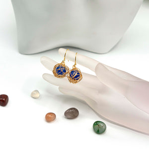 Hand-braided Earrings With Gemstone