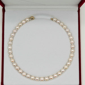 Hand-braided Classic Pearl Necklace With Gold Clasp