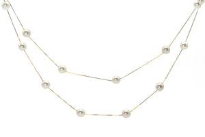 Akoya Pearl Long necklace 14ct Gold