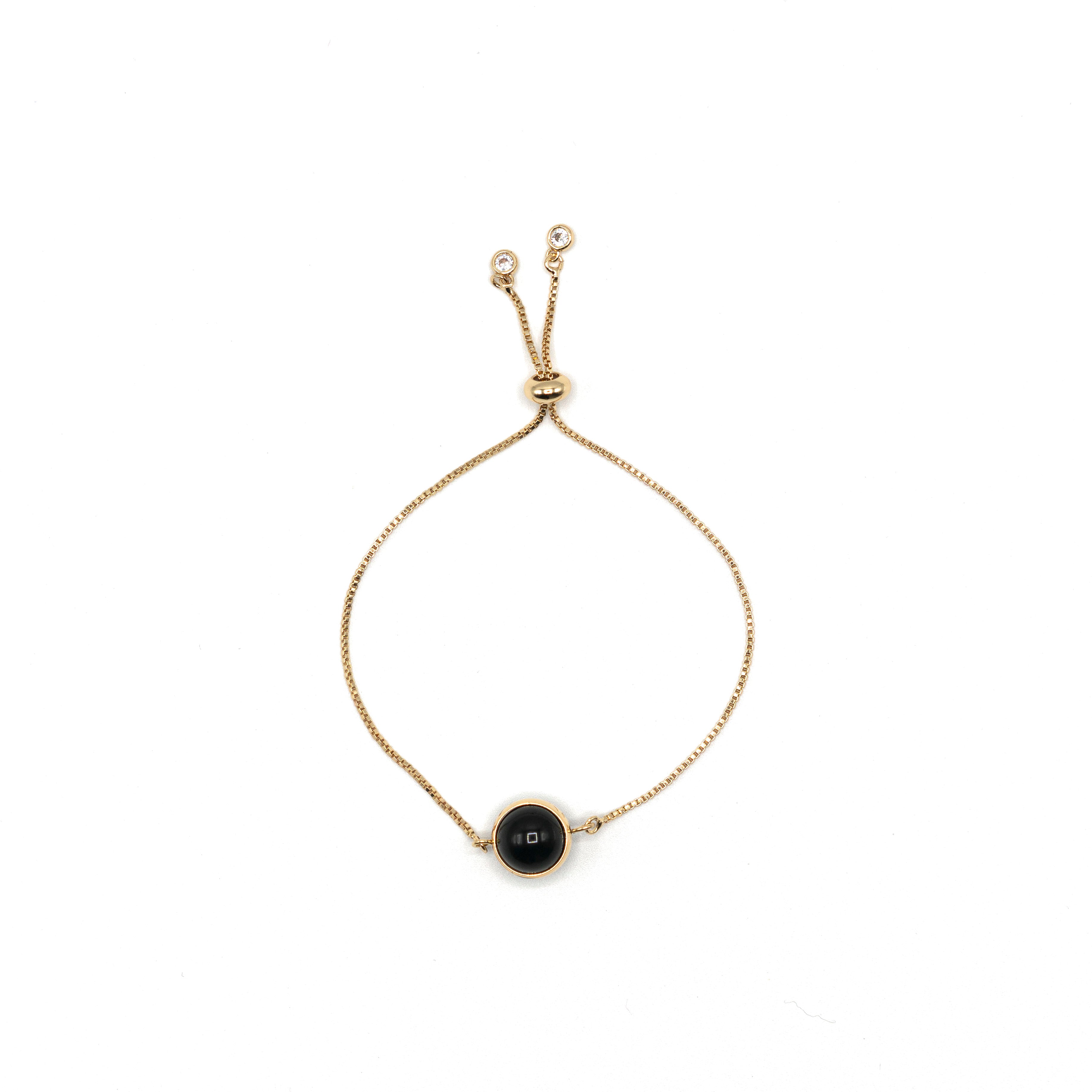 Saturn - Gold-plated Bracelet With Gemstone 10mm