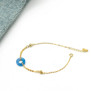 18ct Gold Vermeil Bracelet With Gem Stone