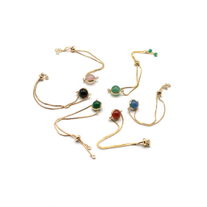 Saturn - Gold-plated Bracelet With Gemstone 10mm