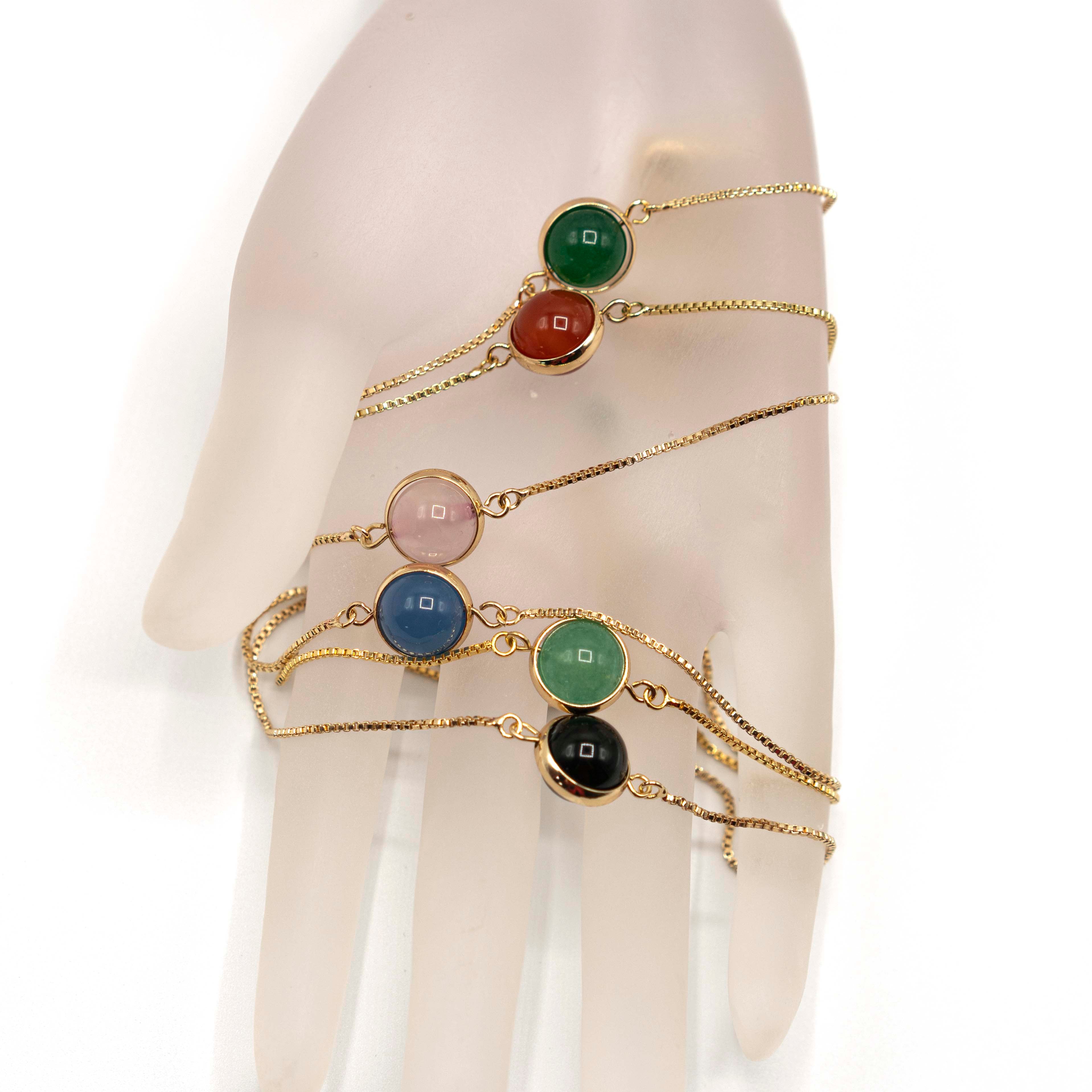 Saturn - Gold-plated Bracelet With Gemstone 10mm