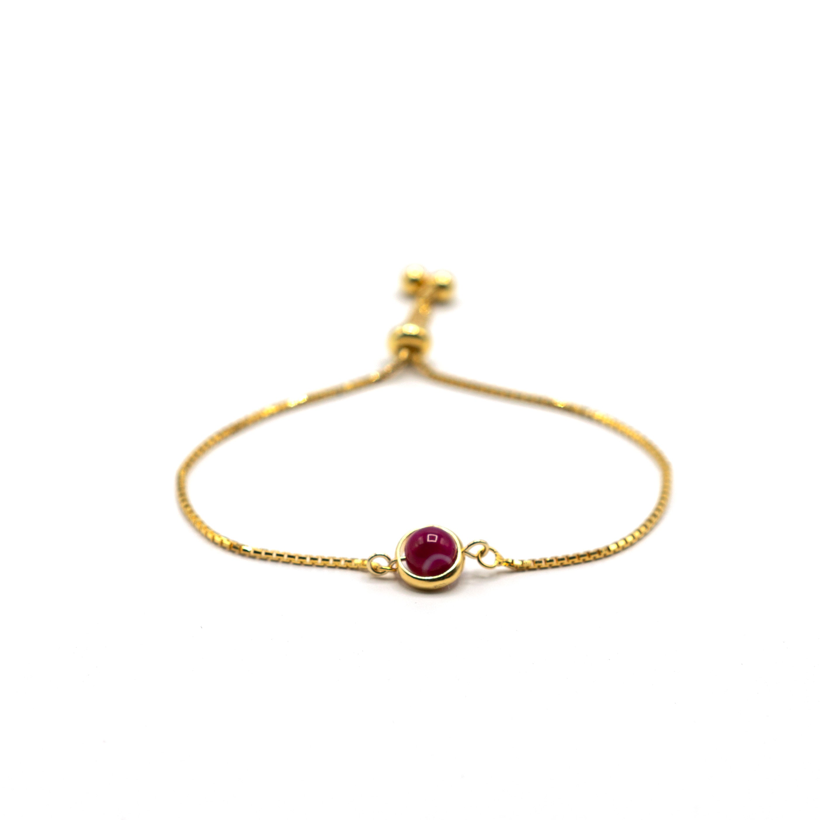 Saturn - 18ct Gold Vermeil Bracelet With Gemstone 8mm