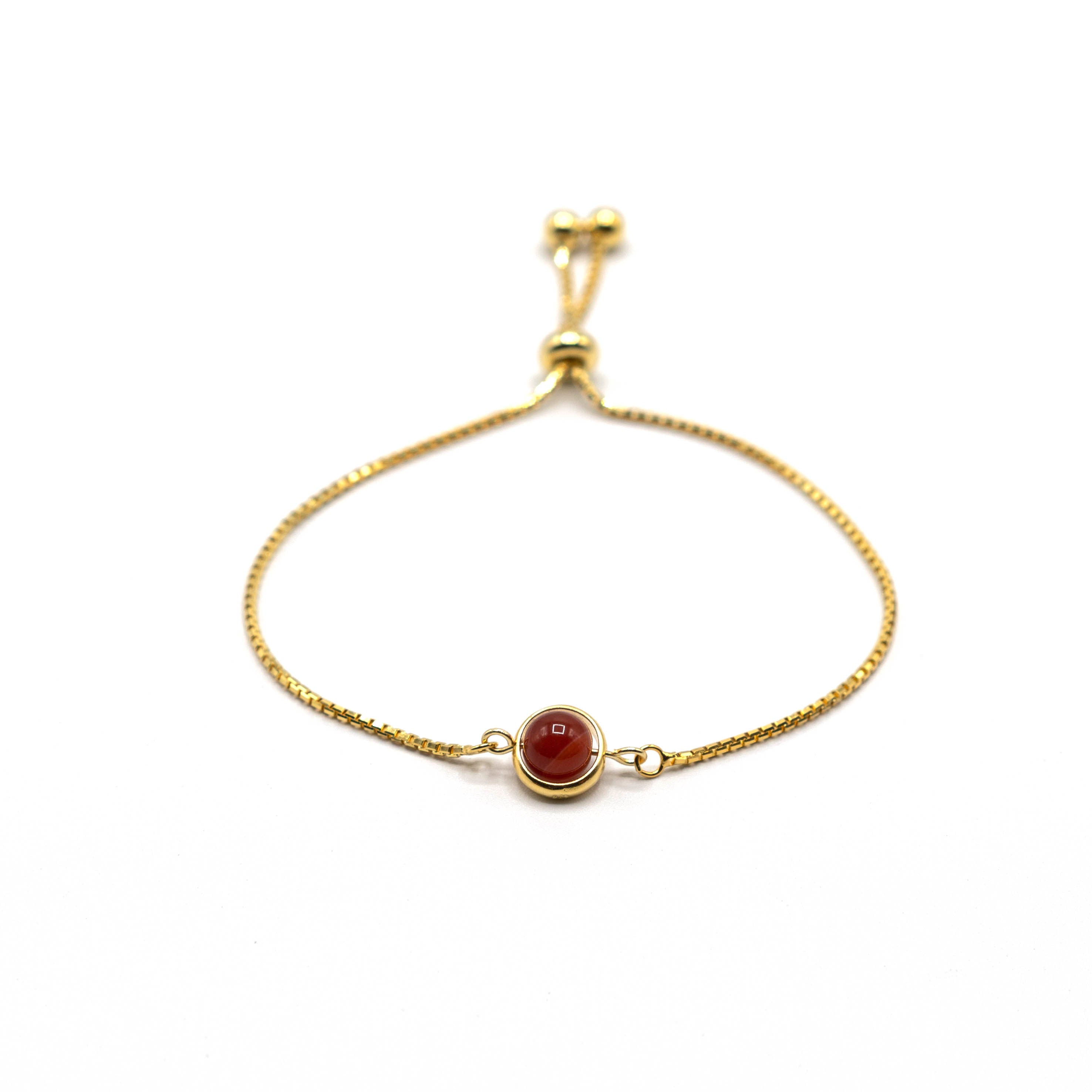 Saturn - 18ct Gold Vermeil Bracelet With Gemstone 8mm